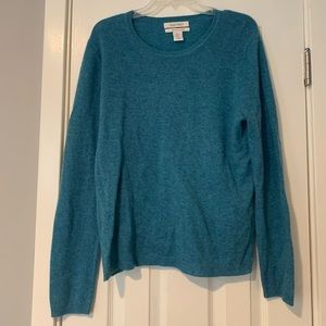 100% Cashmere Ellen Tracy Sweater in Turquoise
